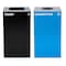 Alpine Industries 58-Gallon 2-Stream Black Steel-Blue Recycling Bin Station ALP4450-BLK-KIT7 - alternate 6